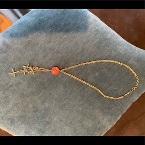 Vintage jacks game necklace.